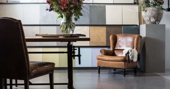 Kleuren beton cire showroom Willem Design Vloeren